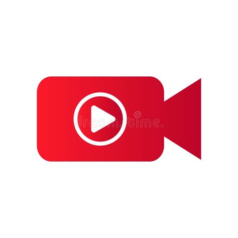 Play Button Template Button Red Color Web Element Stock Vector