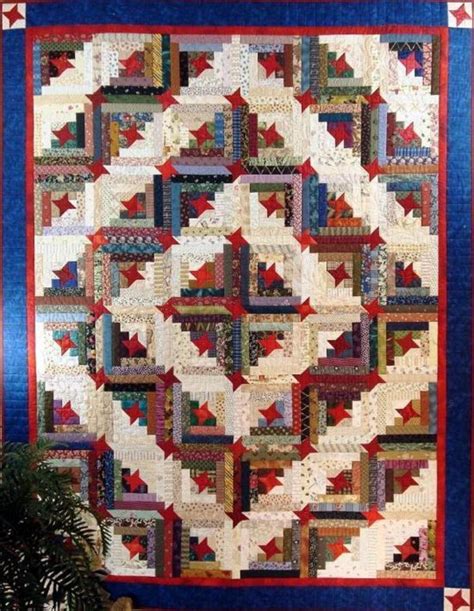 Free quilting patterns for log cabin blocks includes close relatives such as pineapple and half log cabin blocks. Stars Make This Scrappy Log Cabin Quilt Special - Quilting ...