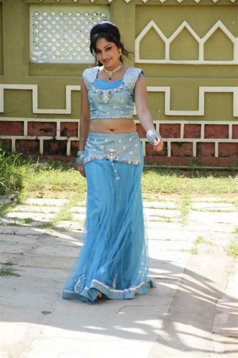 Madhavi Latha Latest Cute Navel Show In Blue Dress Film