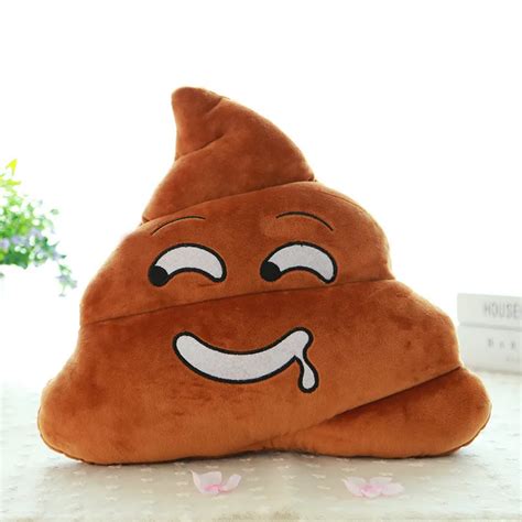 New Qualited Soft Plush Browm Emoji Smiely Poop Pillow Plush Cushions