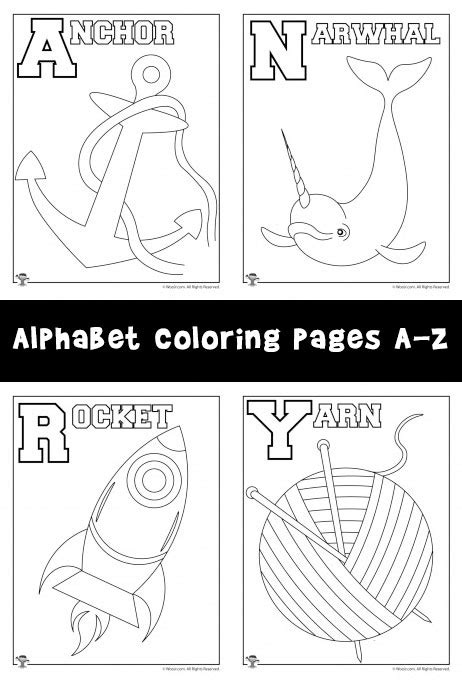 New Alphabet Coloring Pages Set A Z Woo Jr Kids Activities