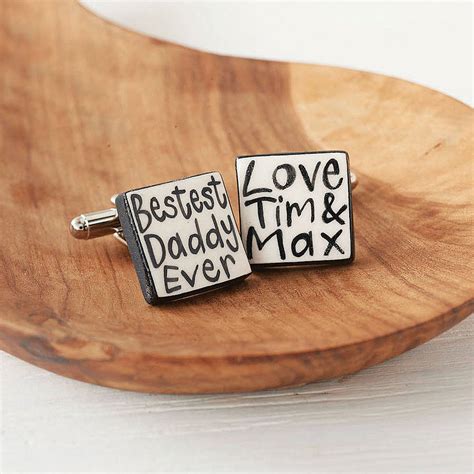 Personalised Bestest Daddy Ever Cufflinks By Mary Fellows