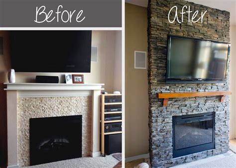 Add a little of the bonding agent to the mix so it will dry quicker and stick better. Hirondelle Rustique: DIY Stacked Stone Fireplace (First ...