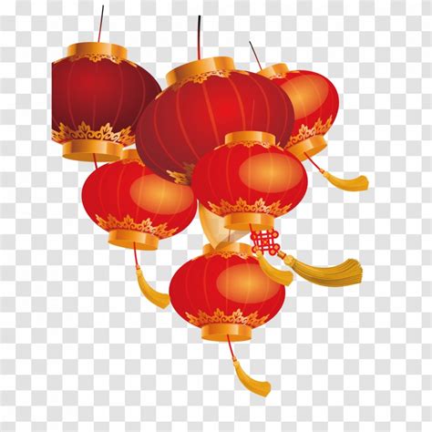 Lantern Festival Chinese New Year Tanglung Cina Red Transparent Png