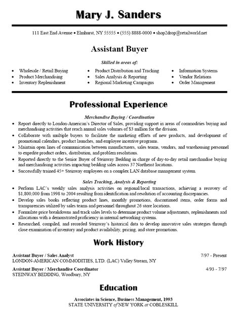 Free downloadable curriculum vitae examples. Resume Sample for Assistant Buyer | Resume, Best resume ...