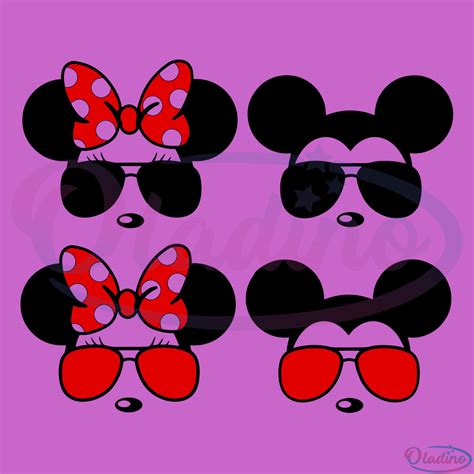 Mickey Mouse Sunglasses Bundle Svg Digital File Minnie Mouse Head