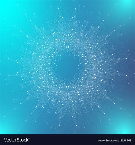 Fractal Element With Connected Lines And Dots Big Vector Image