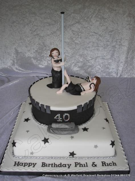 Pole Dancing Cake Two Tier Stacked Pole Dancing Cake With Sugar Pole