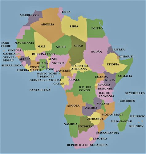 Mapa Pol Tico De Frica Mapa Continente Africano