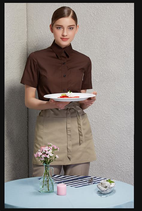 Solid Color Unisex Design Short Apron For Waiter Chef Nowsel