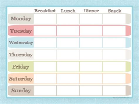 Lunch Menu Calendar Template Laderclub