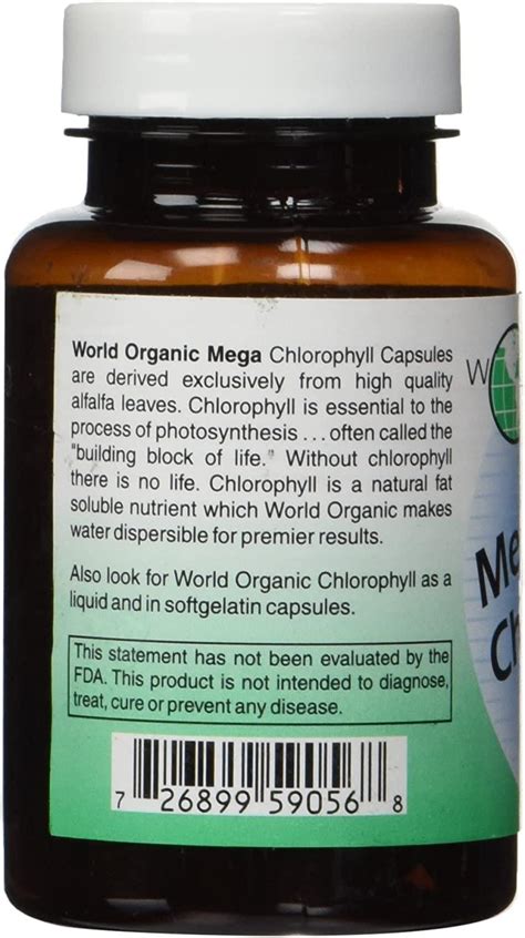 World Organic Chlorophyll 60 Mg 100 Capsules