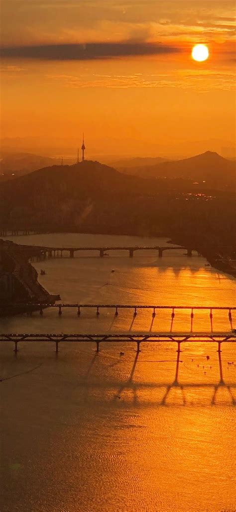 Aerial View Of Bridges During Sunset Iphone 11 Wallpapers Free Download