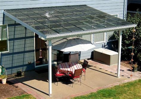 Simple White Patio Cover With Suntuf Pergola Attached To House Pergola