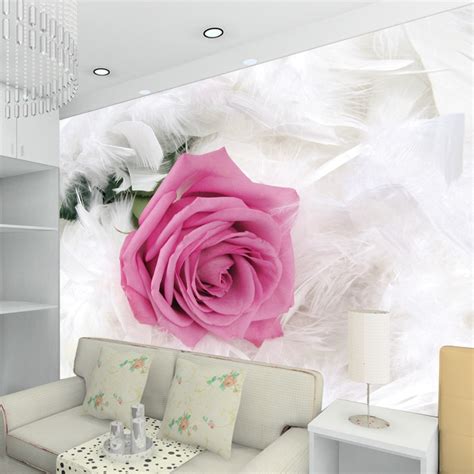 Custom 3d Photo Wallpaper Rose Flower Tv Background Large Mural Living