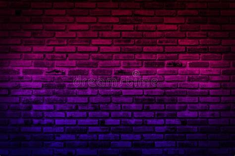 Neon Light On Brick Walls That Are Not Plastered Background And Texture