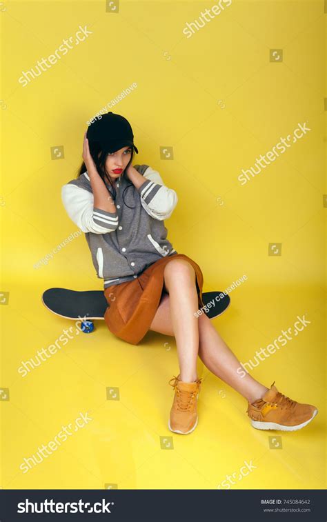 Beautiful Sexy Young Girl Short Shorts Stock Photo 745084642 Shutterstock