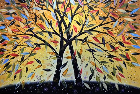 Abstract Landscape Modern Tree Art Painting New Day