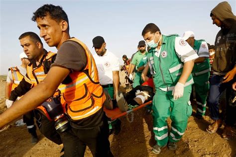 Striscia di gaza, stato di palestina. Unarmed protesters intentionally targeted by Israel in ...