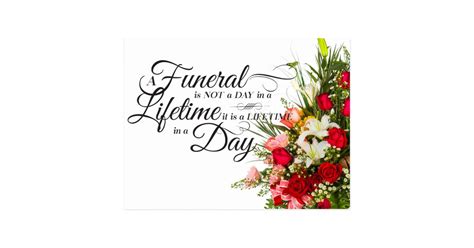 Flower Bouquet Script Sympathy Quote For Funeral Postcard