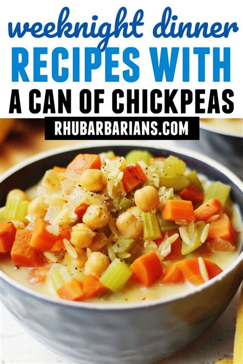 Weeknight Dinner Recipes With A Can Of Chickpeas Pinterest Pin Chickpea