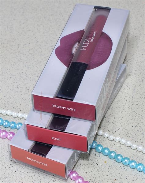 Huda Beauty Liquid Mattes Review Swatches Icon Trendsetter Trophy