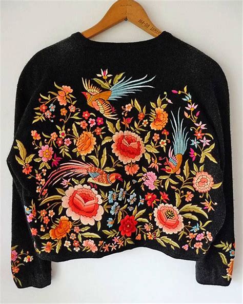 This Embroidered Sweater With Its Gorgeous Birds And Exuberant