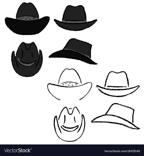 Cowboy Hat Template Royalty Free Vector Image Vectorstock