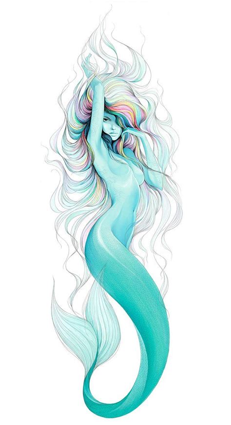 Illustrations And Collages By Gina Kiel Inspiration Grid Mermaid Artwork Mermaid Drawings