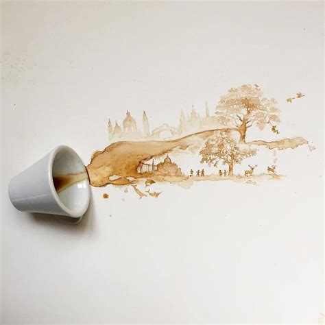 Spilled Tea Coffee Art Giulia Bernardelli Coffee Art Painting Coffee