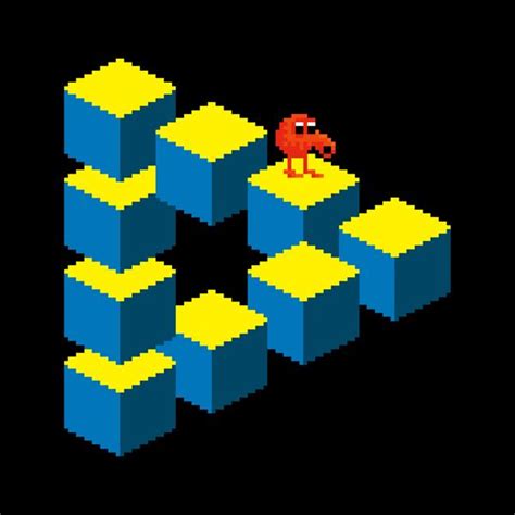 Q Bert Pixel Art Retro Gaming