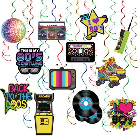 Buy 36 Pieces 80s Party Decorations Kit Back To The 80s Party Hanging