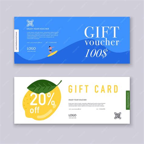Premium Vector Voucher Template With Color T Box Certificate
