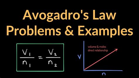 Avogadro S Law V N V N Examples Practice Problems Calculations Graph Equation YouTube