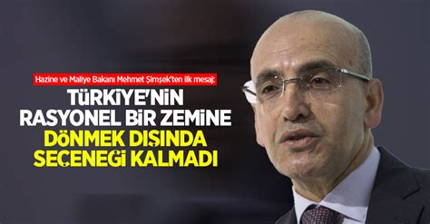 Hazine ve Maliye Bakanı Mehmet Şimşek ten ilk mesaj Türkiye nin