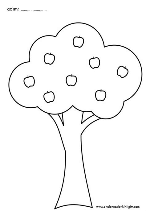 Ağaç Boyama Sayfaları Okul Öncesi Etkinlikleri