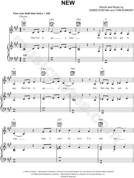 No Doubt New Sheet Music In A Major Download And Print Sku Mn0037266
