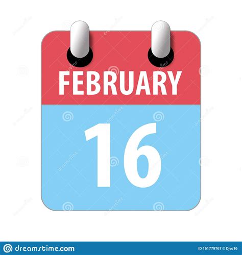 February 16th Day 16 Of Monthsimple Calendar Icon On White Background