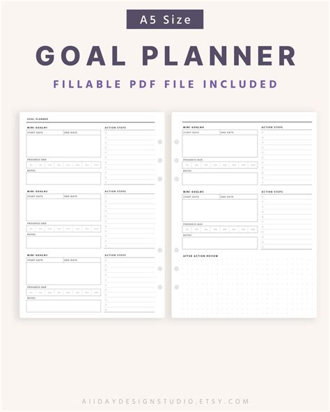 Calendars And Planners Paper Goals Plan Template Goals Planning