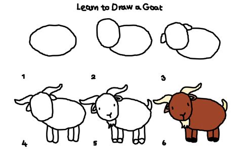 The step by step tutorial will surely be a big help for you. Learn how to draw a goat using these 6 EASY steps :) | Drawings, Animal drawings, Easy drawings