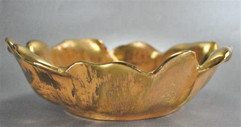 Vintage Stangl Granada Gold Flower Shaped Bowl 22kt Gold Etsy