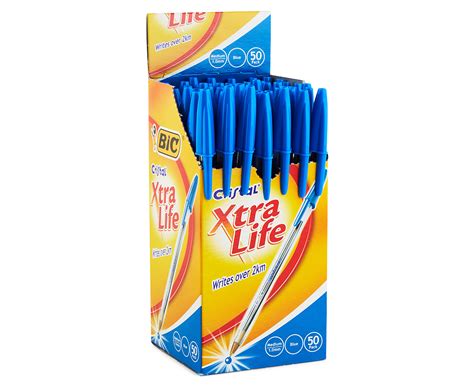 Bic Cristal Xtra Life Medium Ballpoint Pen 50 Pack Blue Au
