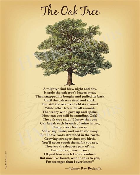 Oak Tree Poem Inspirational Printable Art Nature Wall Art Etsy Australia