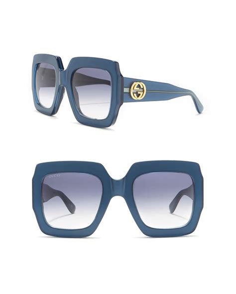 gucci 54mm oversized square sunglasses in blue lyst