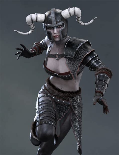 FILLED DForce Barbarian Armor For Genesis 9 And Genesis 8 Females