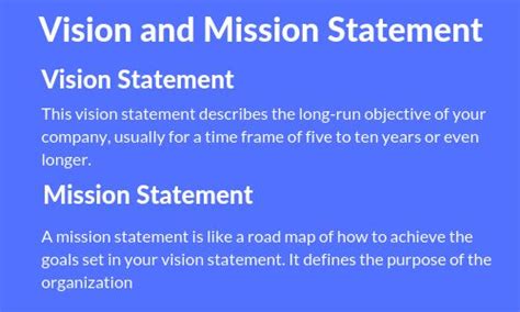 Difference Between Vision And Mission Statement With Example Vision