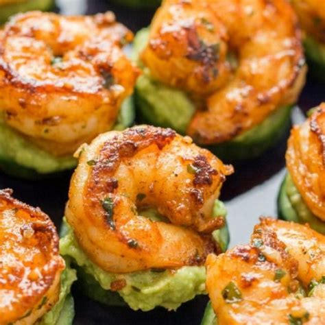 Cucumber slices are a fun and healthy alternative to crackers. Avocado Cucumber Shrimp Appetizers. These shrimp ...