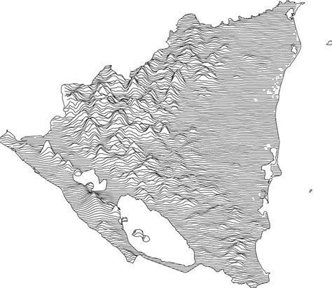 Silueta Mapa De Nicaragua Mapa De Nicaragua De Curvas De Contorno