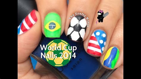World Cup 2014 Soccer Nails By The Crafty Ninja Youtube