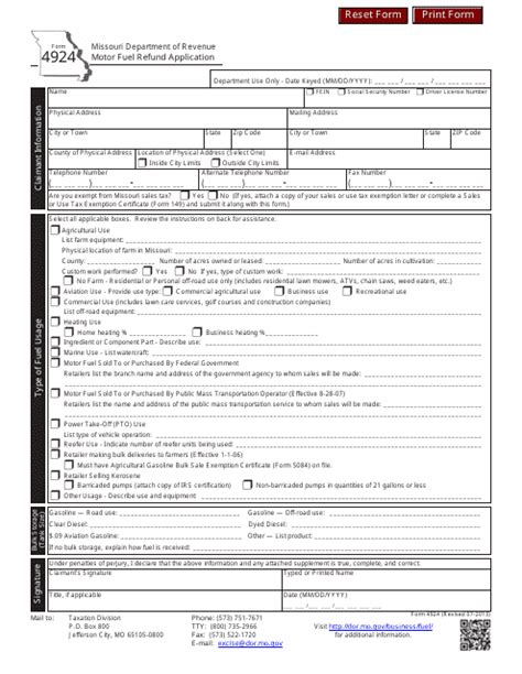 Form 4924 Fill Out Sign Online And Download Fillable Pdf Missouri